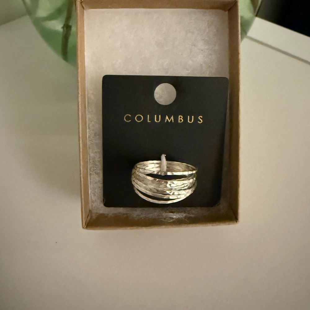 Silver Textured Women's Ring